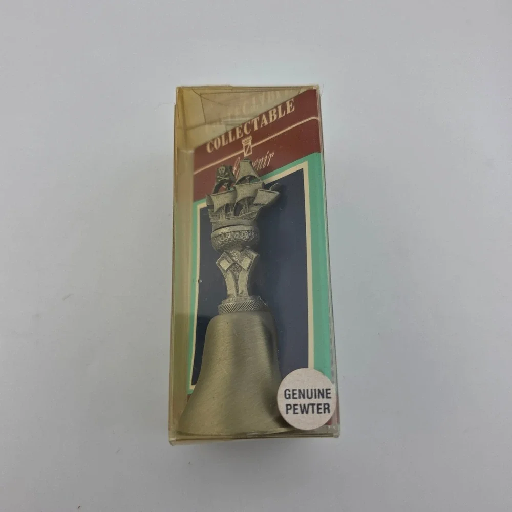 Fort Genuine Pewter Pirate Ship Souvenir Bell Great American Collectors Bell USA
